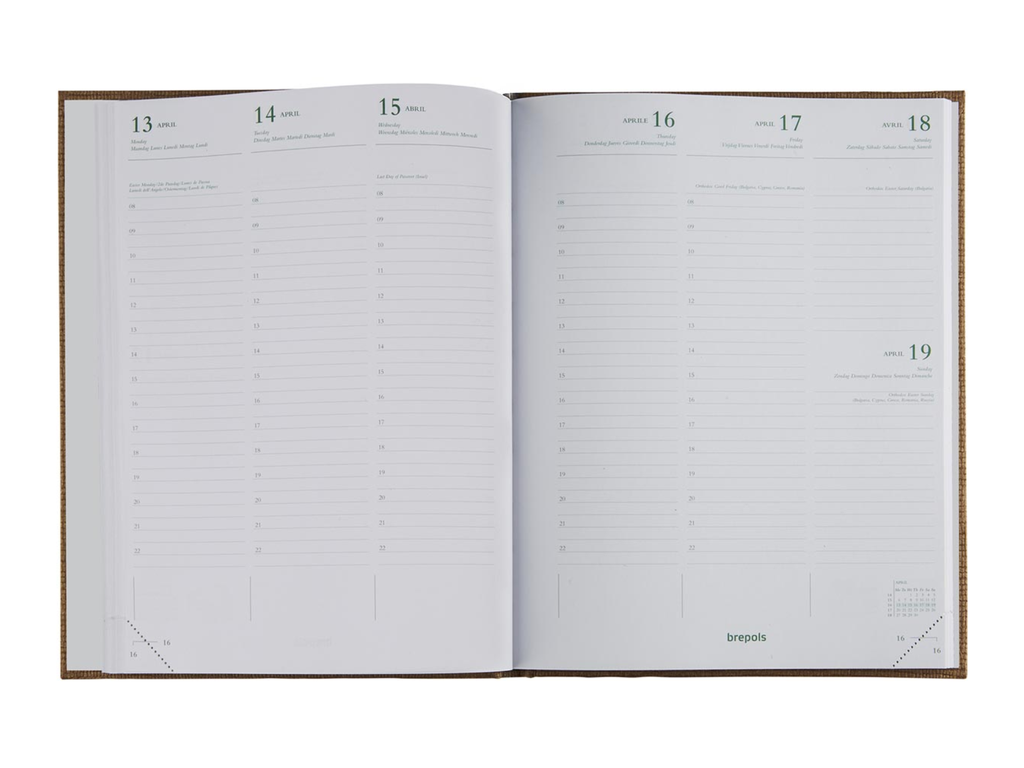 Agenda Brepols Ecotiming Kazar 171x220mm zestalig assorti 2027 gebonden 1 week/2 pagina's