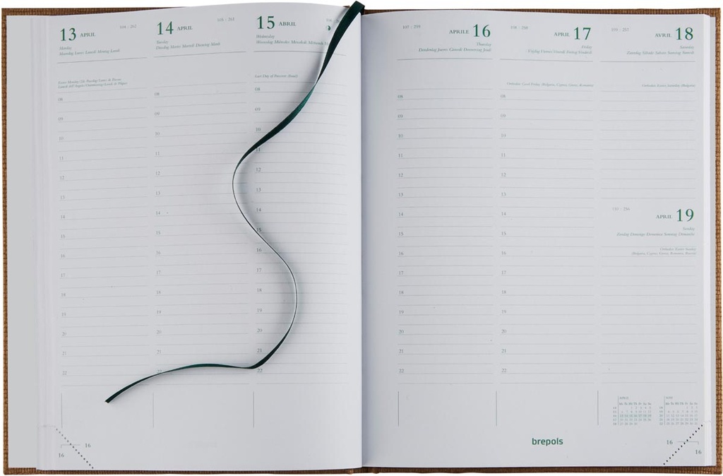 Agenda Brepols agenda Ecotiming Kazar 171x220mm zestalig assorti 2027 boekgebonden 1 week/2 pagina's
