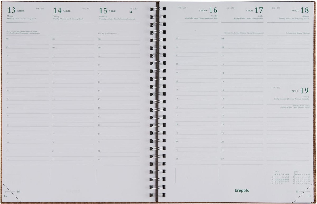 Agenda Brepols agenda Ecotiming Kazar 171x220mm zestalig assorti 2026 spiraalgebonden 1 week/2 pagina's