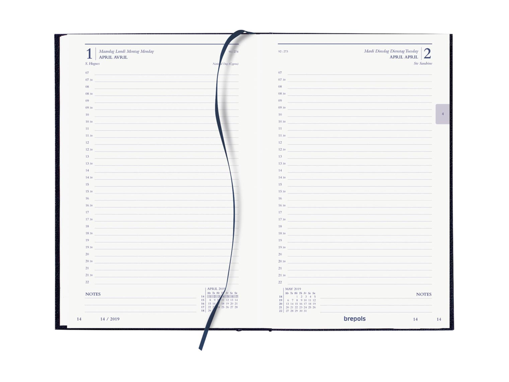 Schoolagenda Brepols Saturnus 16 maanden Essenz 2026-2027 antraciet