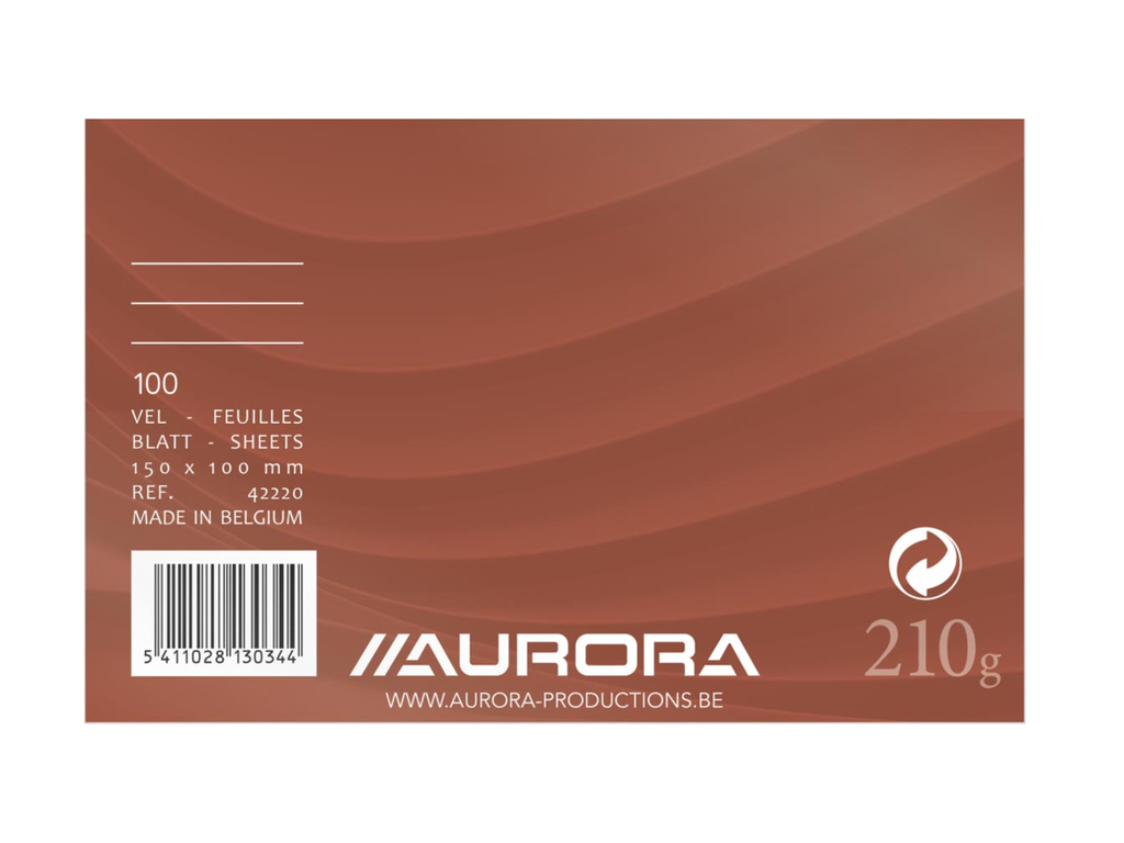 Systeemkaarten Aurora 10x15cm 210gr gelijnd wit (100)