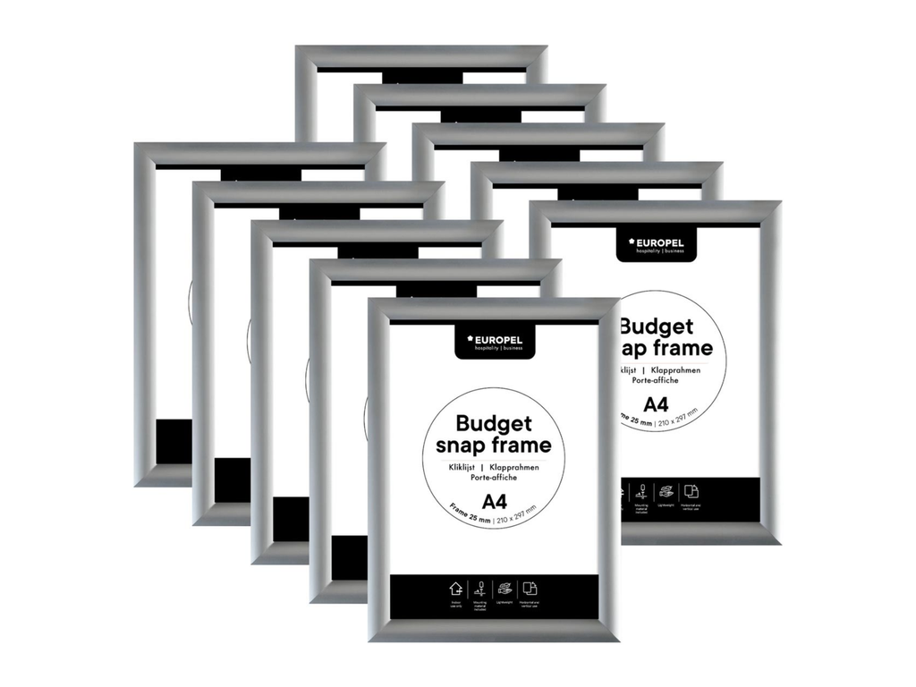 Kliklijst Europel Budget A4 rand 25mm zilver (10)