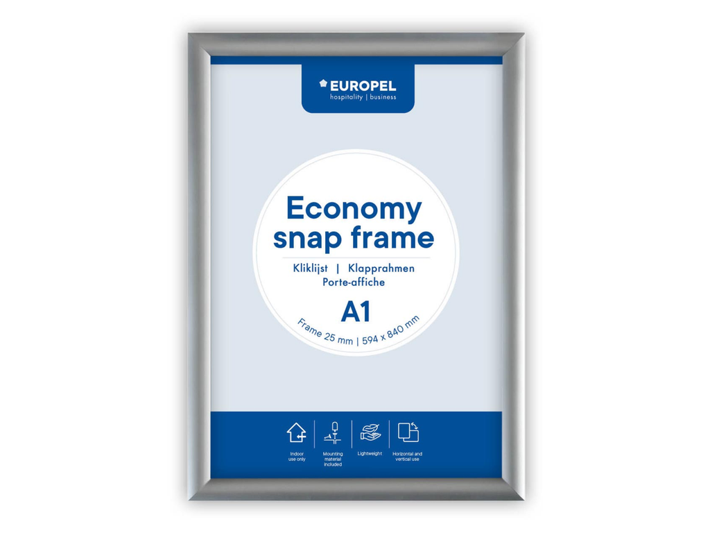 Kliklijst Europel Economy A1 rand 25mm zilver