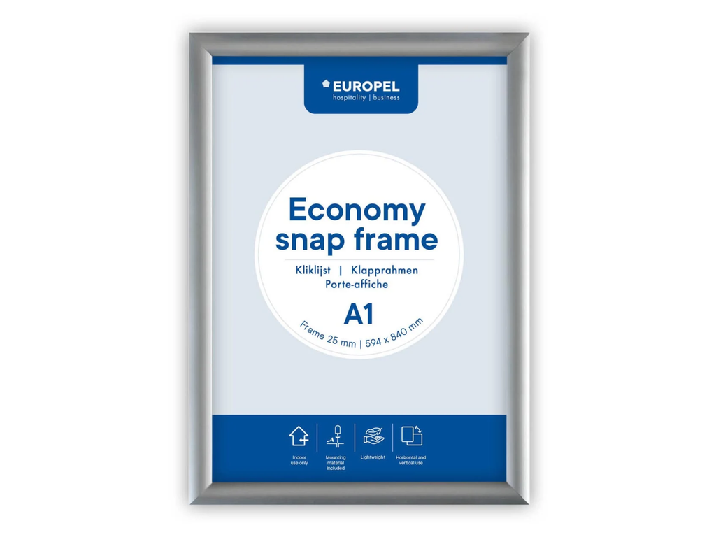 Kliklijst Europel Economy A3 rand 25mm zilver