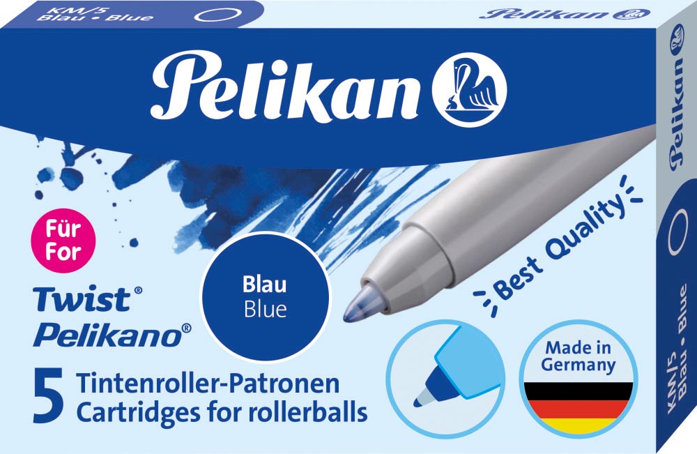 Navulling Pelikan voor Pelikano/Twist blauwe inkt (5)