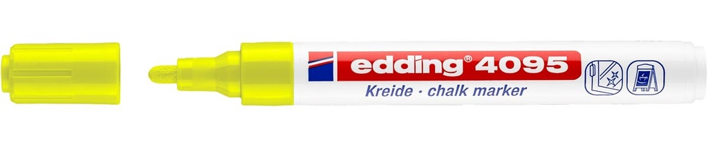 Krijtmarker Edding e-4095 ronde punt 2-3mm neon geel
