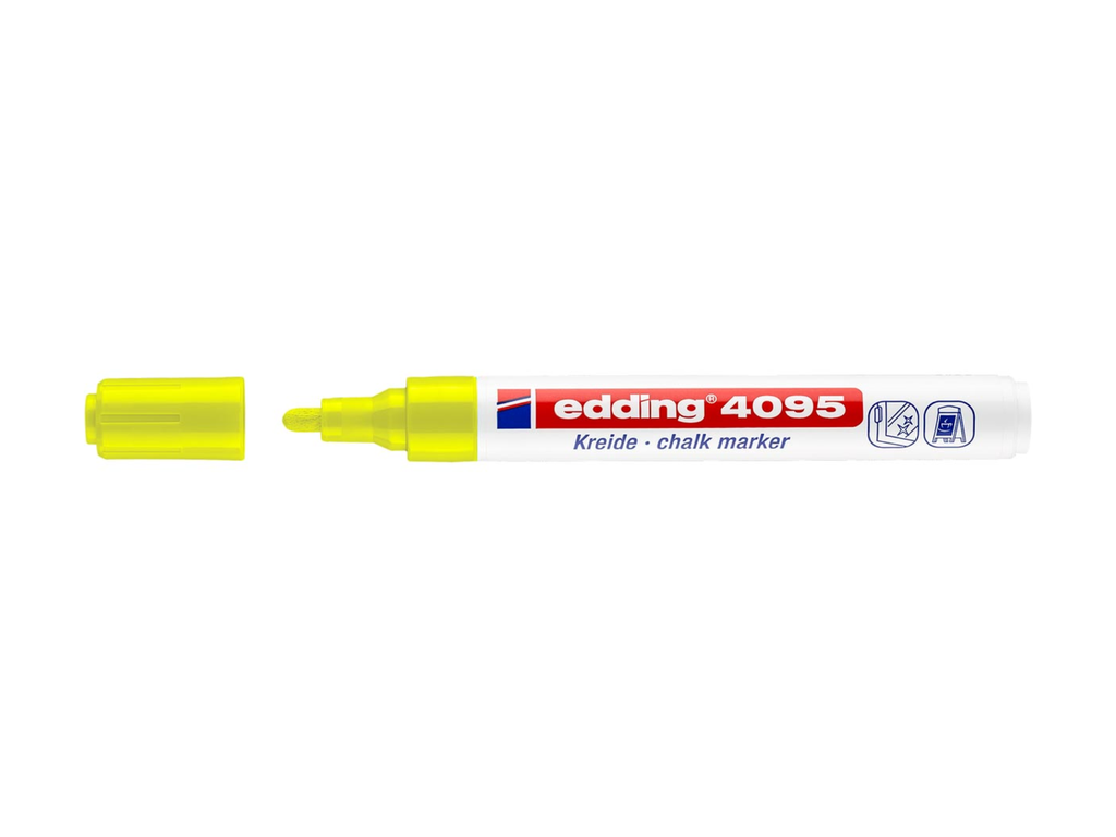 Krijtmarker Edding e-4095 ronde punt 2-3mm neon geel