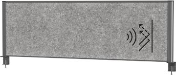 Akoestisch bureauscherm MAULconnecto 160x50cm donkergrijs frame antraciet