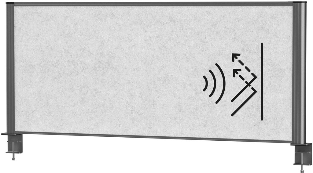Akoestisch bureauscherm MAULconnecto 120x50cm lichtgrijs frame antraciet