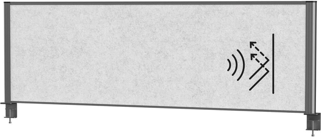 Akoestisch bureauscherm MAULconnecto 160x50cm lichtgrijs frame antraciet
