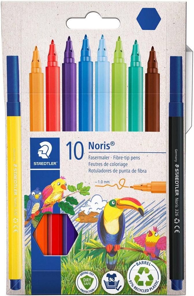 Viltstift Staedtler Noris karton etui assorti (10)