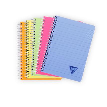 [EXA-328546C] Spiraalschrift Clairefontaine Linicolor Fresh PP A5 180blz zonder kantlijn assorti (gelijnd)