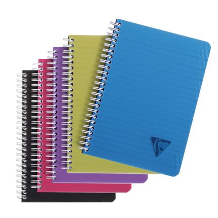 Spiraalschrift Clairefontaine Linicolor Intensive Intense PP A5 180blz zonder kantlijn assorti