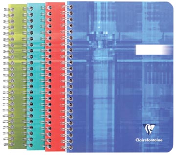 [TIM-8546C] Spiraalschrift Clairefontaine Metric karton A5 180blz zonder kantlijn assorti (gelijnd)