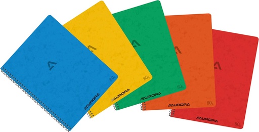 [TIM-2160KC] Spiraalschrift Aurora Writing 80 karton A5 16,5x21cm 120blz met kantlijn assorti (com. geruit)