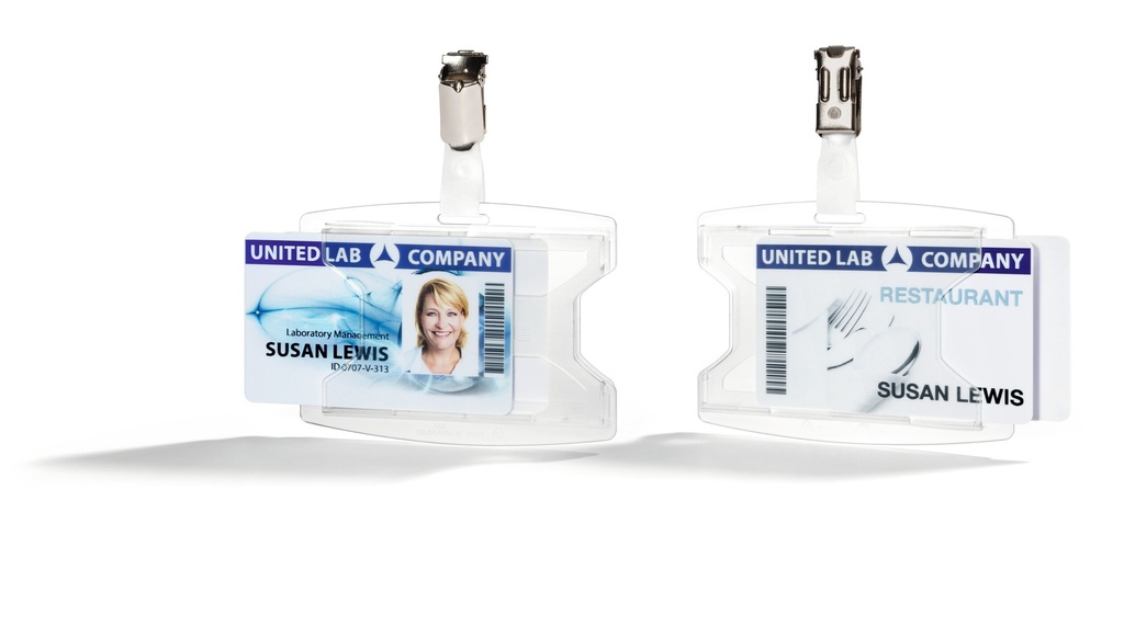 Kaarthouder Durable reXycle PP gerecycleerd voor 2 kaarten met klem (25)