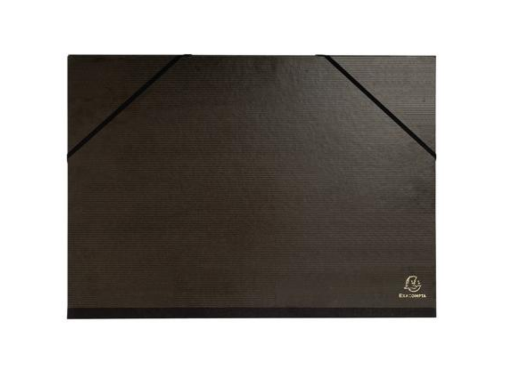 Tekenmap Exacompta karton 32x45cm met elastieken zwart vernist