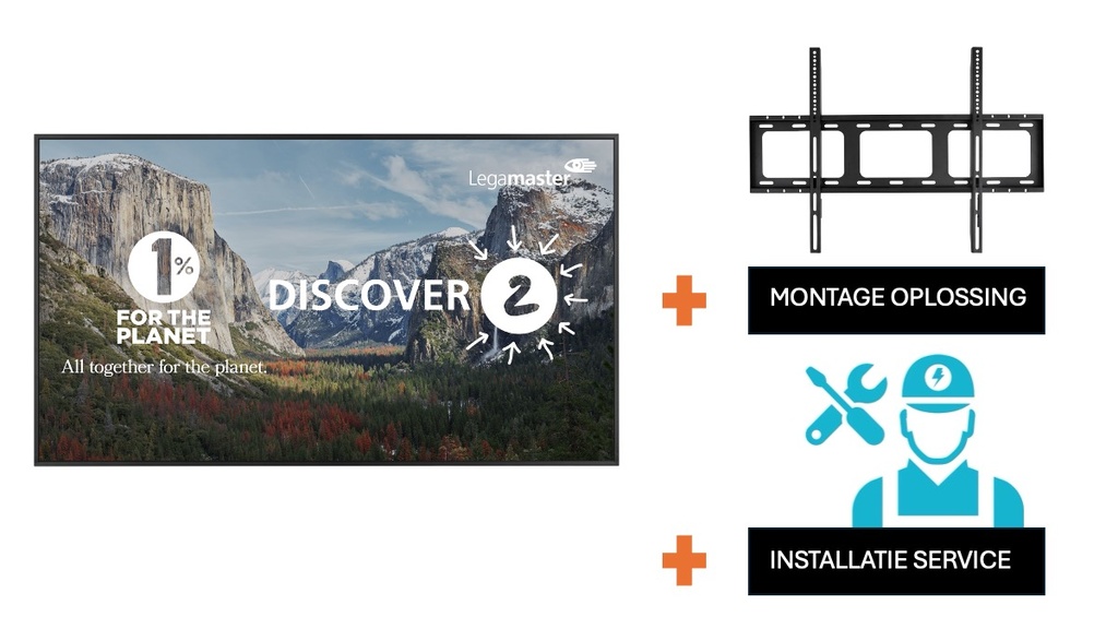 Beeldscherm Legamaster Discover 2 75" + vaste muurbeugel