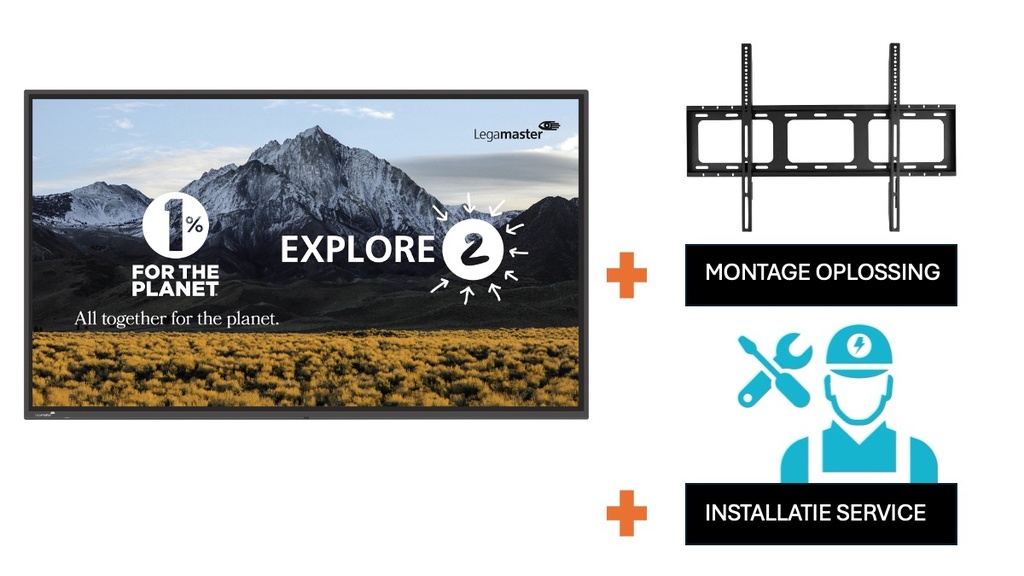 Touchscreen Legamaster Explore 2 86" + vaste muurbeugel