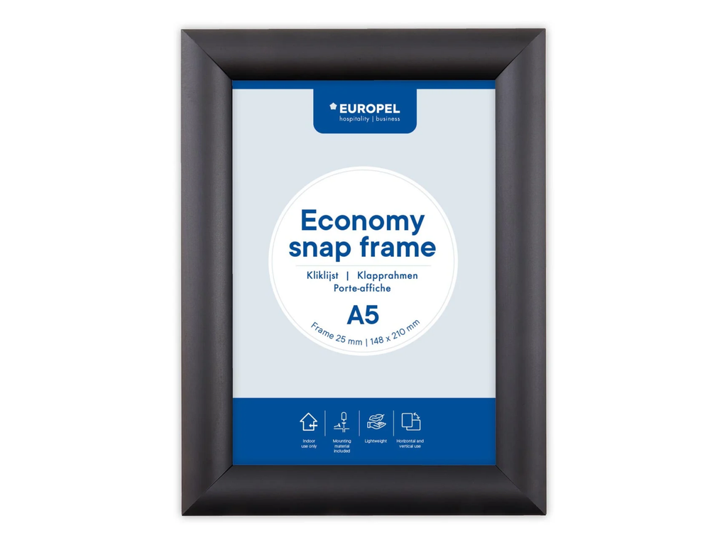 Kliklijst Europel Economy A5 lijst 25mm zwart