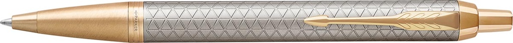 Balpen Parker IM Premium blauwe inkt medium punt giftbox GT zilver/goud