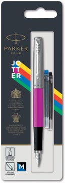 Vulpen Parker Jotter Originals blauwe/zwarte inkt medium punt CT blister magenta/zilver