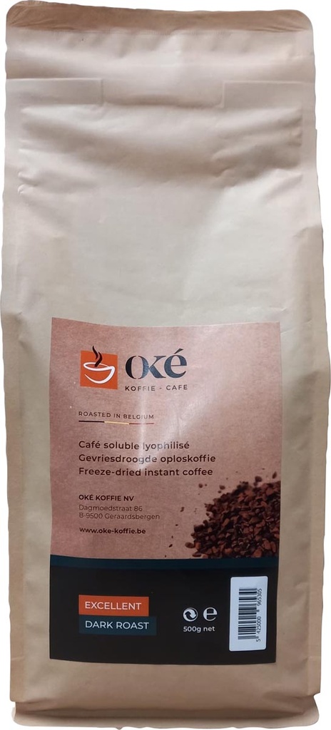 Koffie instant Oké Koffie Excellent dark roast pak 500g