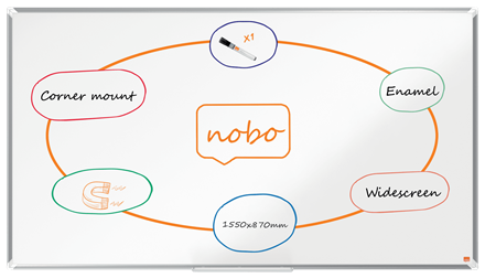 Whiteboard Nobo Premium Plus widescreen emaille 155x87cm (70") magnetisch