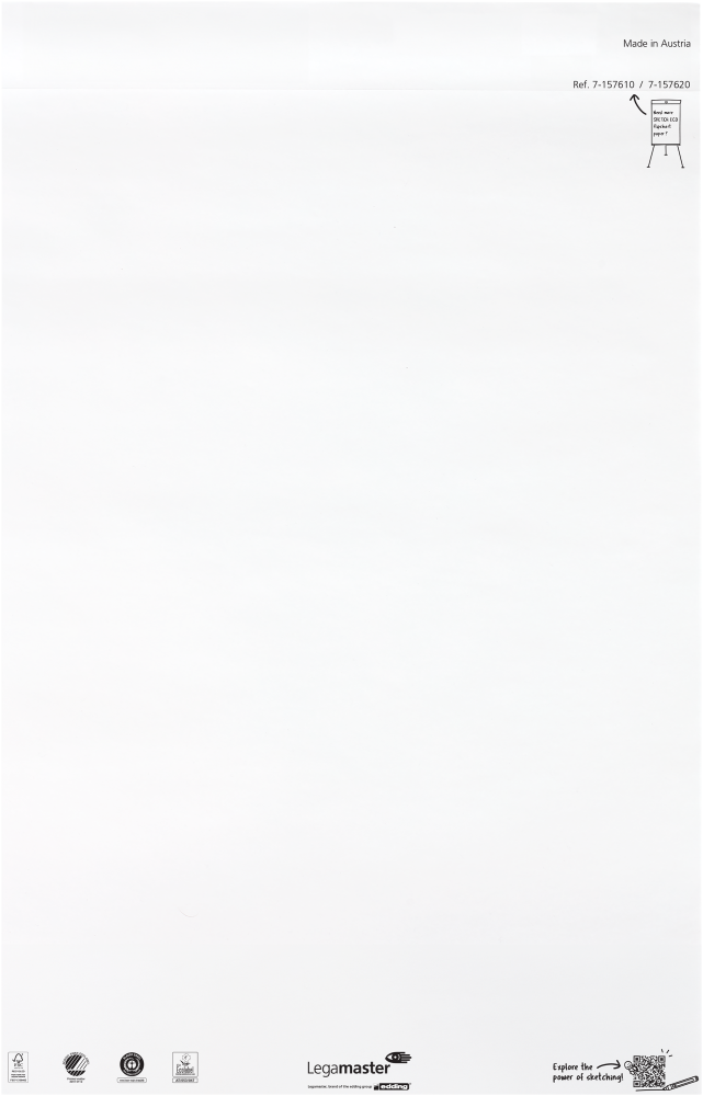 Papierblok voor flipchart Legamaster Sketch Eco 98x65cm 20vel blanco (156000)