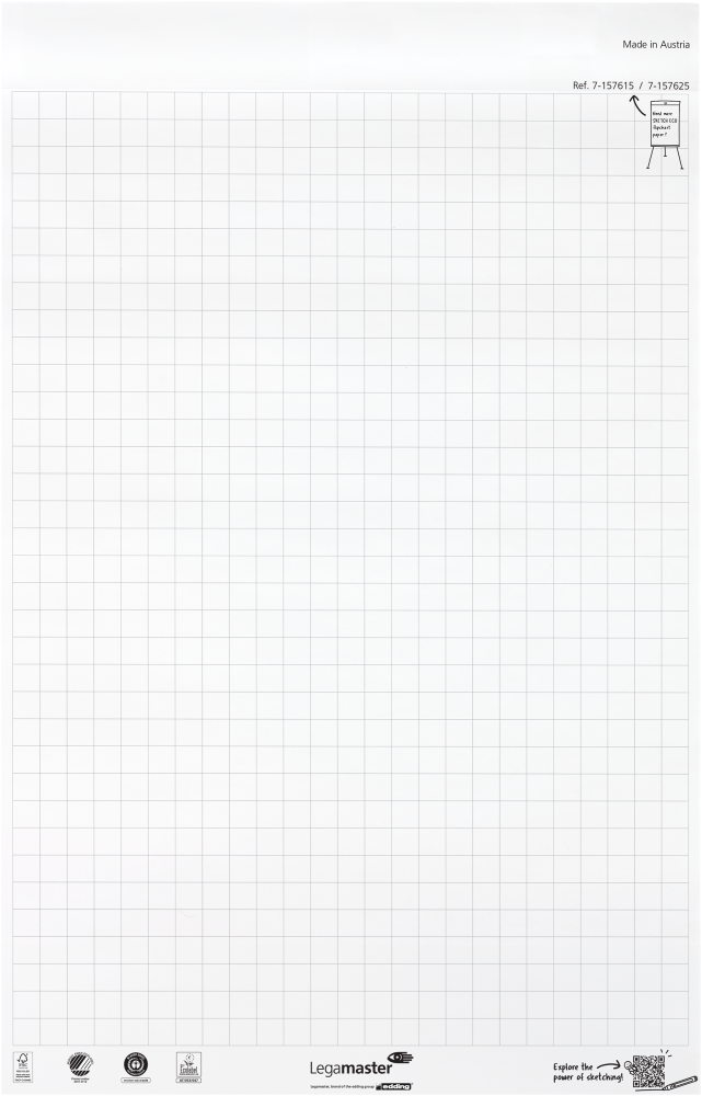 Papierblok voor flipchart Legamaster Sketch Eco 98x65cm 20vel geruit 25mm (156500)