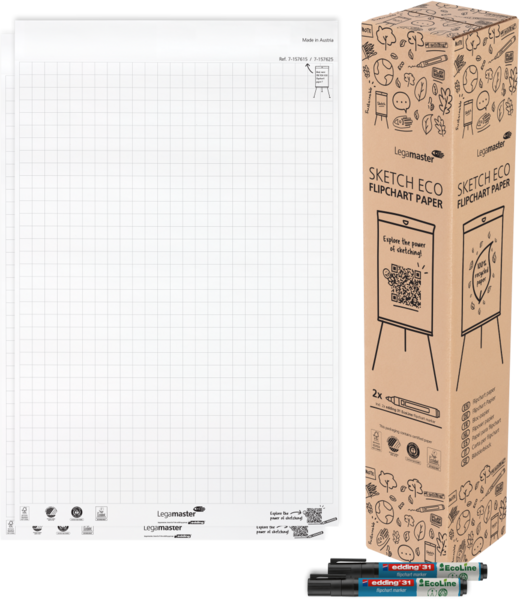 Papierblok voor flipchart Legamaster Sketch Eco 50vel geruit 25mm (2)