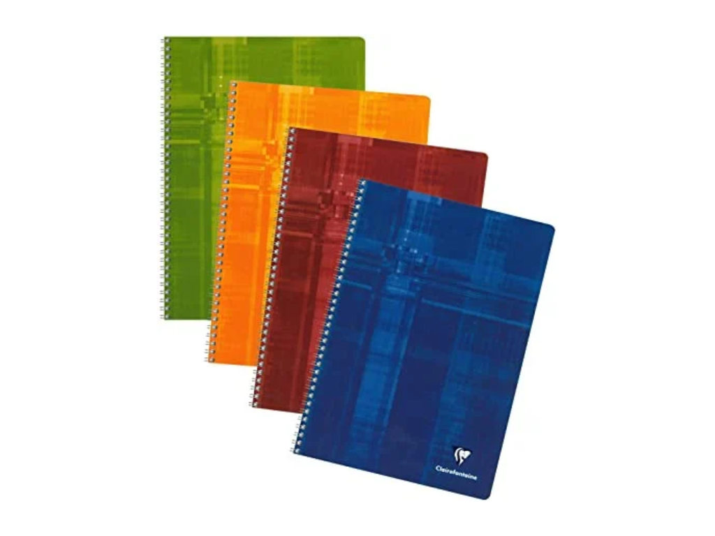 Spiraalschrift Clairefontaine Metric karton A4 180blz met kantlijn gelijnd assorti