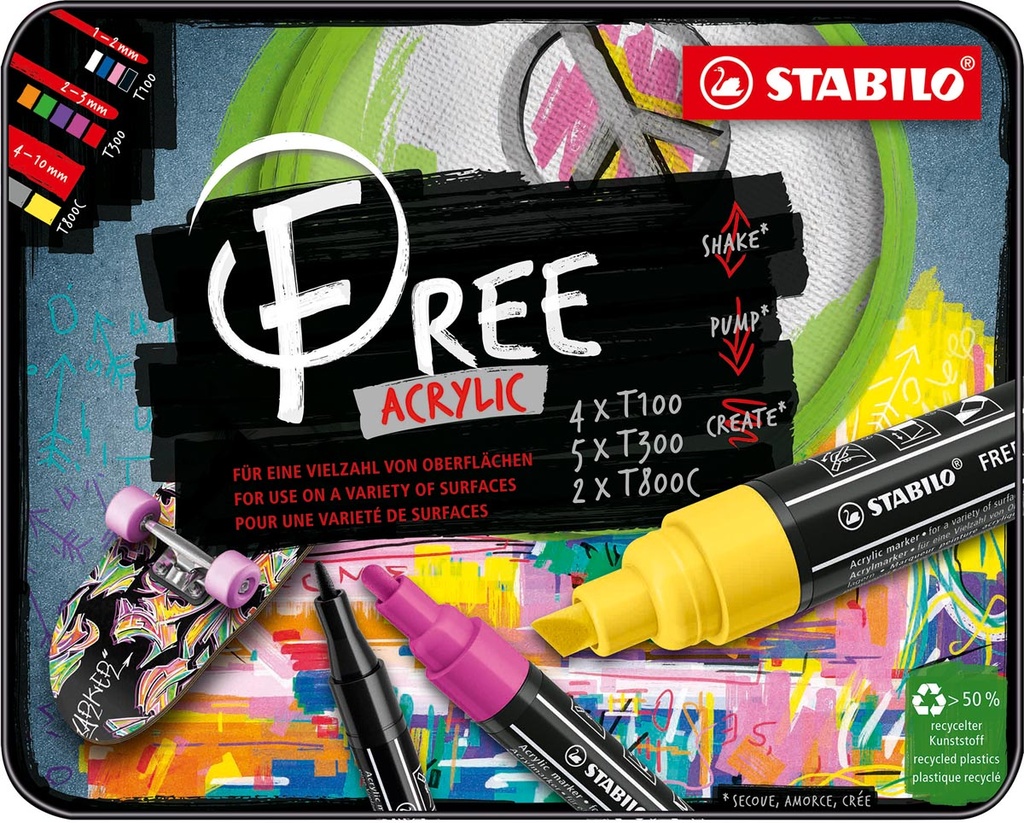 Acrylmarker Stabilo Free starter kit (11)
