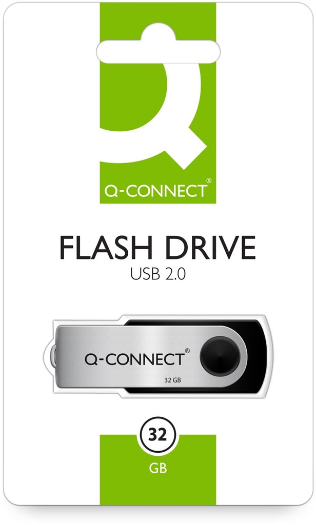 USB-stick 2.0 Q-Connect 32 GB zwart-zilver