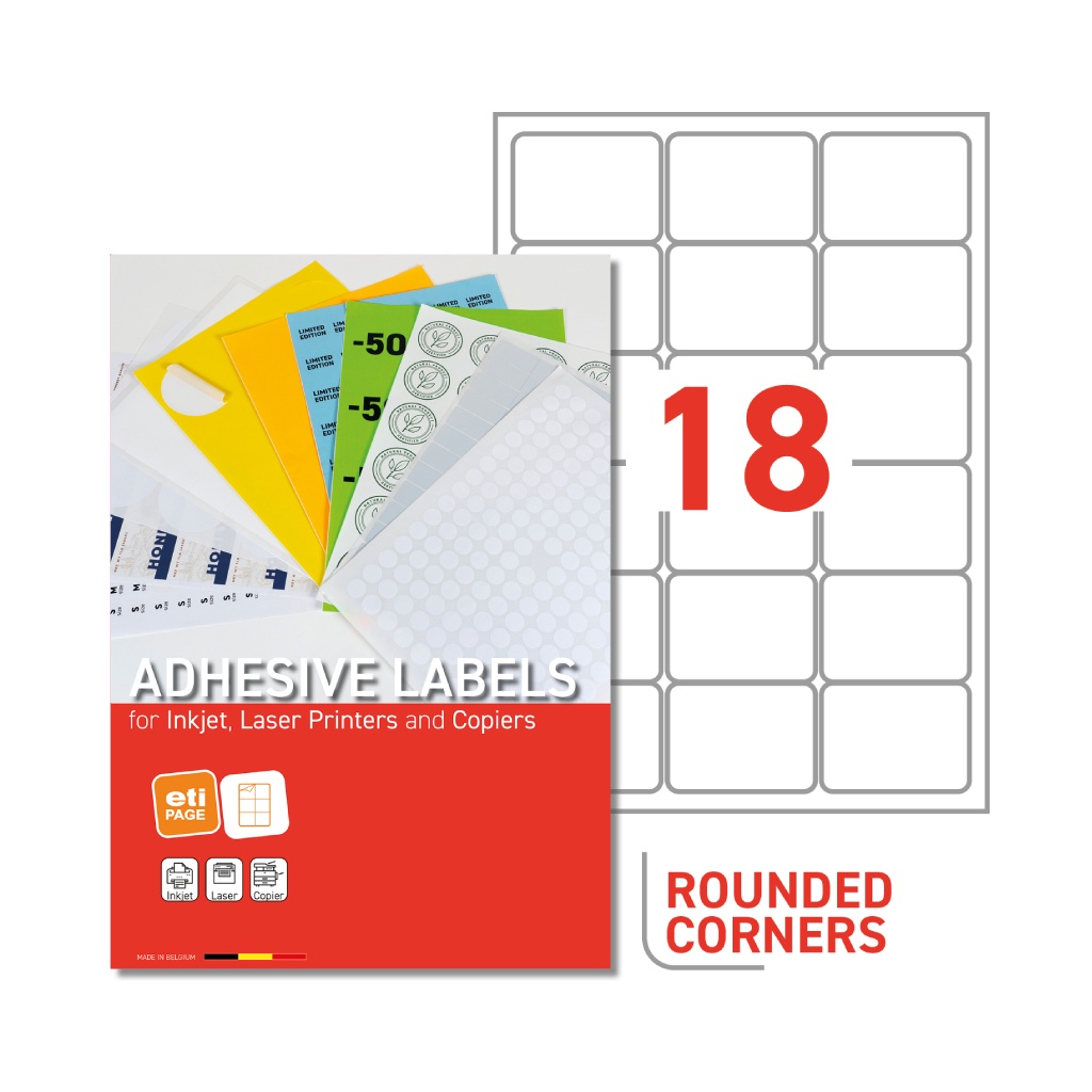 Etiketten Scotchmark 3M 7880 permanent 18 etik/blad 65x46mm wit (50)