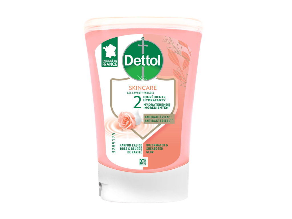 Navulling handzeep Dettol Nourish no touch rozenwater en sheaboter 250ml