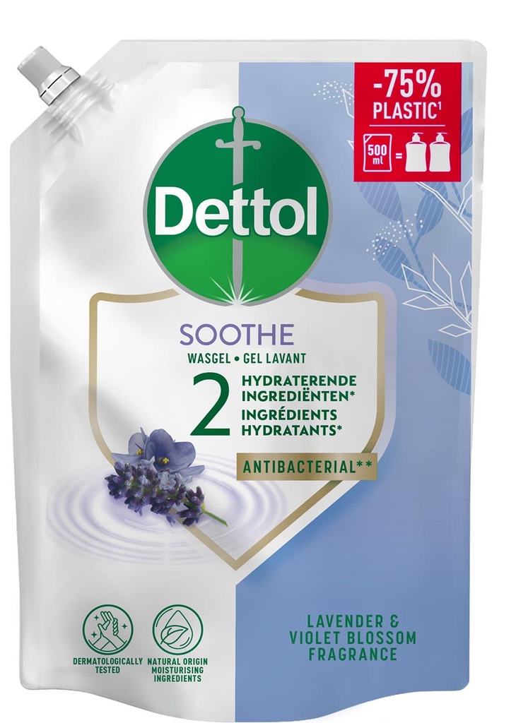 Navulling handzeep Dettol Soothe lavendel en vioolbloesem 500ml