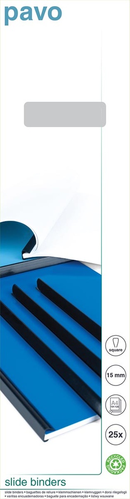 Klemruggen Pavo 15mm zwart (25)