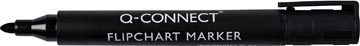 Flipchartmarker Q-Connect ronde punt 2-3mm met clip zwart