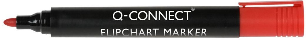 Flipchartmarker Q-Connect ronde punt 2-3mm met clip rood