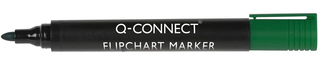 Flipchartmarker Q-Connect ronde punt 2-3mm met clip groen