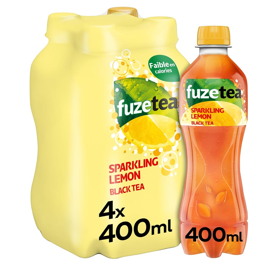 Frisdrank Fuze Tea bruisend black tea fles 40cl (24)