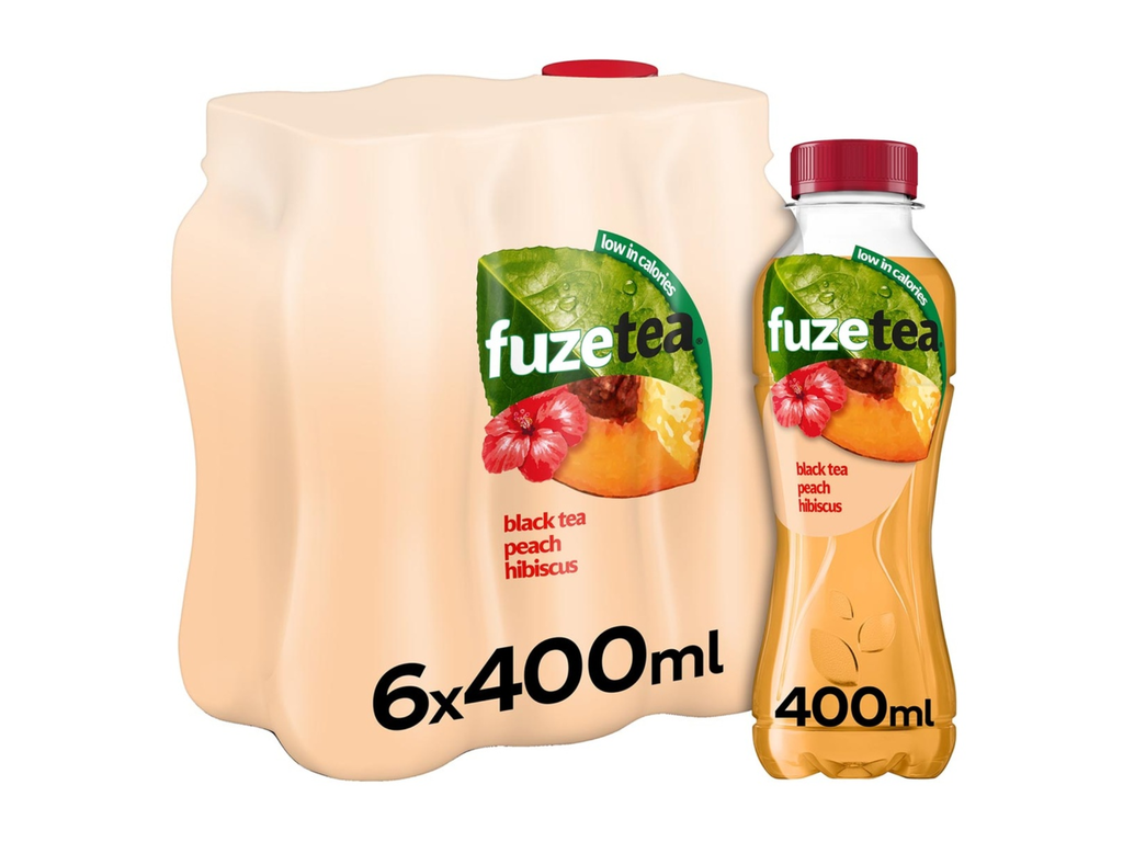 Frisdrank Fuze Tea perzik hibiscus fles 40cl (24)