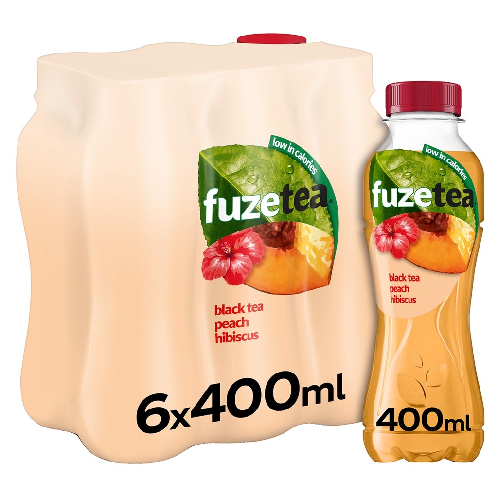 Frisdrank Fuze Tea perzik hibiscus fles 40cl (24)