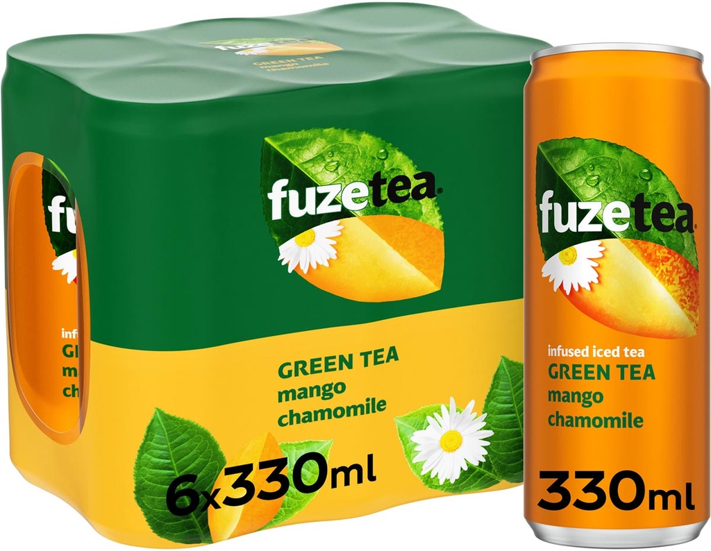 Frisdrank Fuze Tea mango kamille blik 33cl (24)