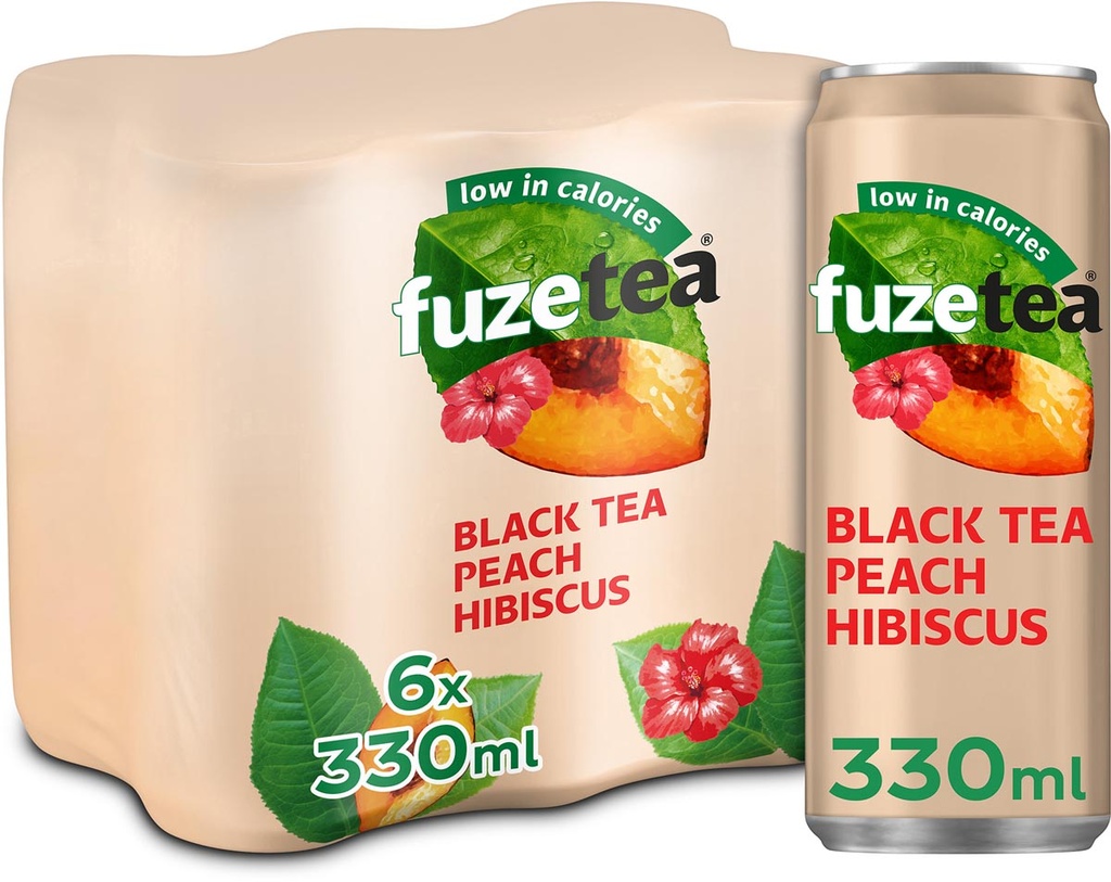 Frisdrank Fuze Tea perzik hibiscus blik 33cl (24)