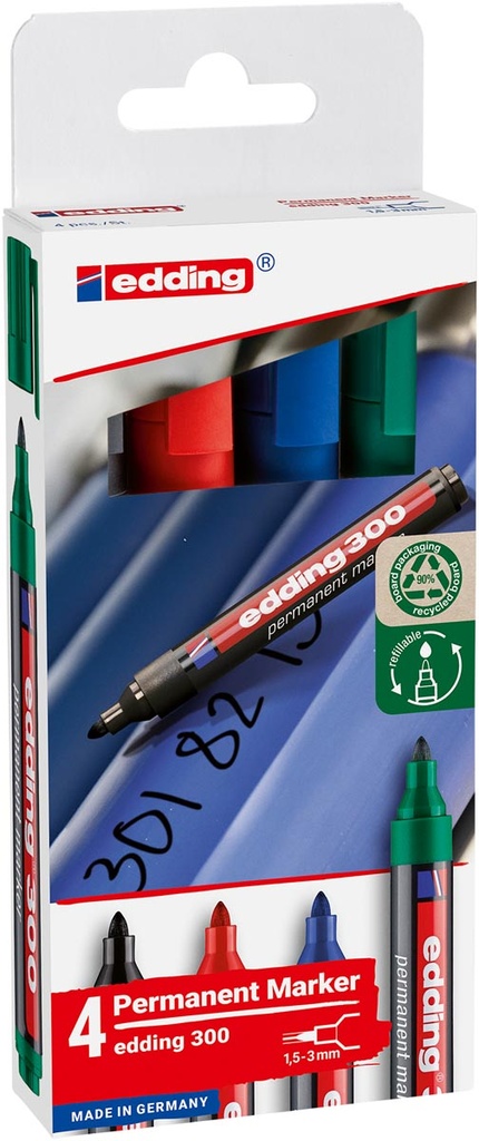 Permanent marker Edding E-300 assorti (4)