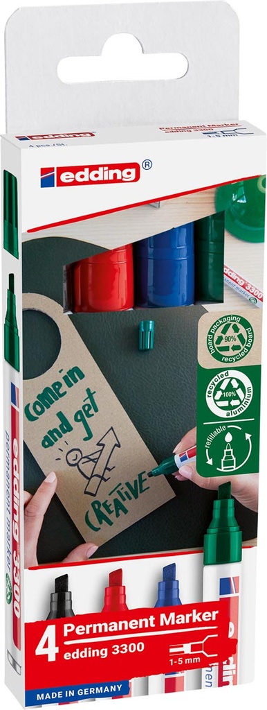 Permanent marker Edding E-3300 assorti (4)
