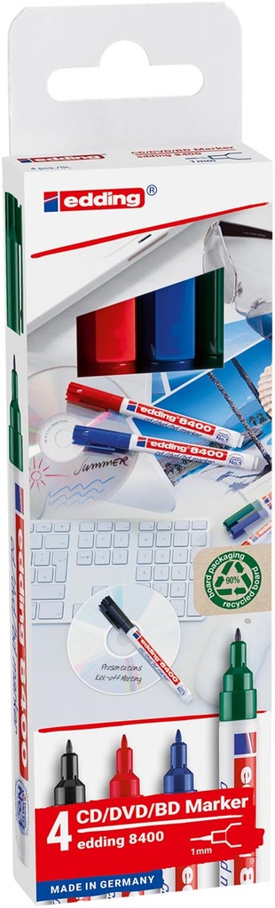Permanent marker Edding E-8400 voor CD/DVD/BD assorti (4)