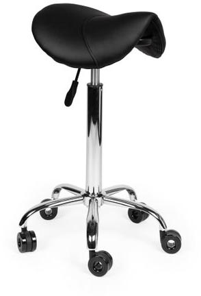 Zadelkruk zonder voetring zonder rugleuning hoge gasveer zwart